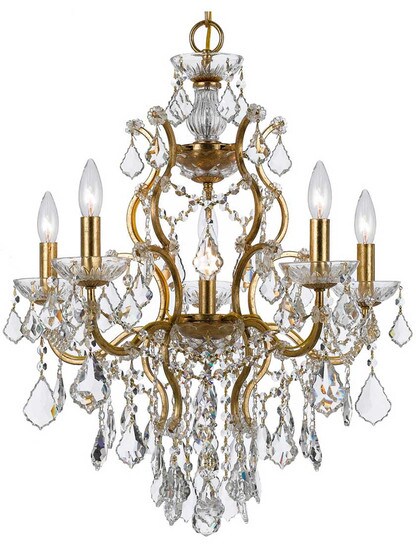 Filmore 6 Light Chandelier in Antique Gold.